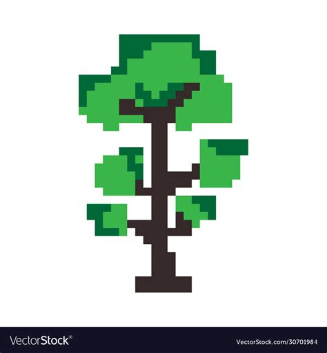 Pixel Art Tree Royalty Free Vector Image Vectorstock