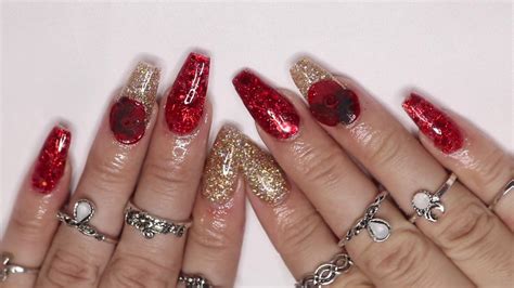 Uñas de acrílico para principiantes / tip natural. 26 Decoradas elegantes decoradas uñas acrilicas rojas con ...