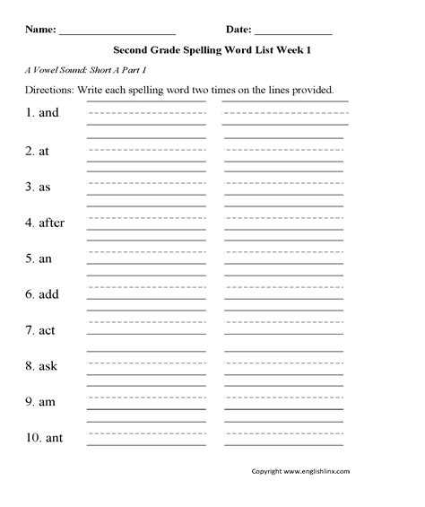 Spelling words for grade 3. Spelling Worksheets | Second Grade Spelling Words Worksheets
