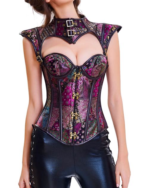 purple gothic 12 steel boned overbust steampunk corset tops steampunk corset top corsets and