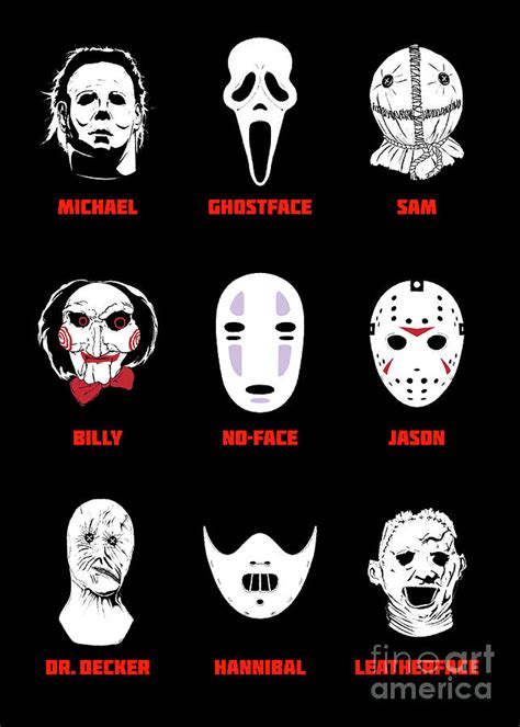 Horror Movie Killers Masks Digital Art By Bo Kev Fine Art America