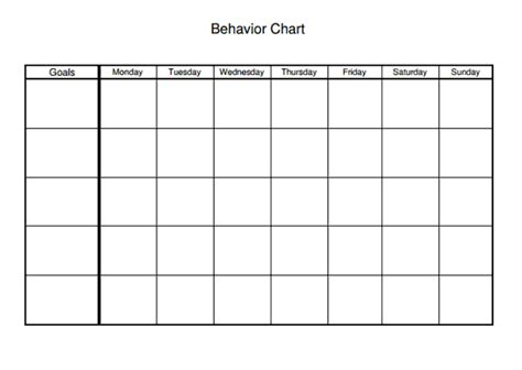 Behavior Chart Worksheet Therapist Aid