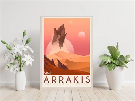 Visit Arrakis Dune Travel Poster Retro Travel Poster Vintage Etsy