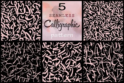 Abstract Calligraphic Patterns Set Graphic Patterns Creative Market