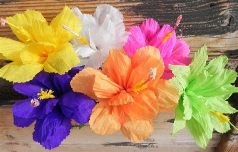 La fuente imports offers one of the largest collections of mexican and southwestern home accessories, furnishings, and handmade art. Crepe Paper Flowers Set of 6 Hibiscus "We Make Special ...