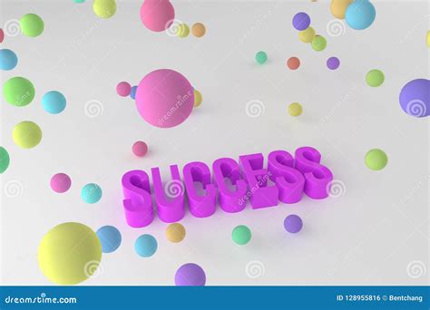 Success Business Conceptual Colorful 3d Rendered Words Style