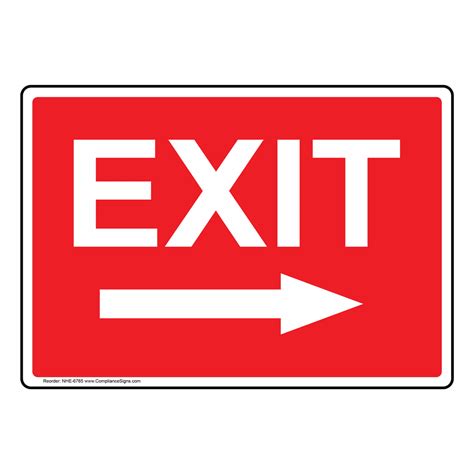 Printable Exit Sign With Arrow Printable World Holiday