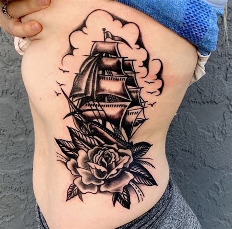 American Traditional Clipper Ship Tattoo Best Tattoo Ideas 492