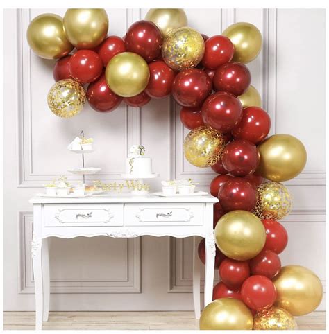 Balloon Red Party Decorations Gold Party Decorations Gold Confetti