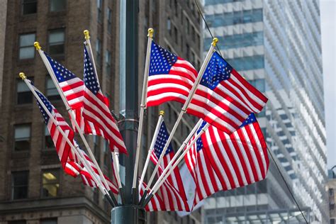 American Flags In The City Free Stock Photo Public Domain Pictures