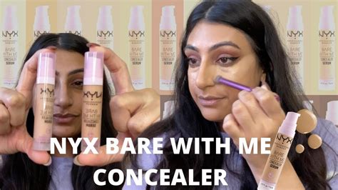 Nyx Bare With Me Concealer Review And Wear Test Shade Golden And Beige Swatches Jaina Youtube
