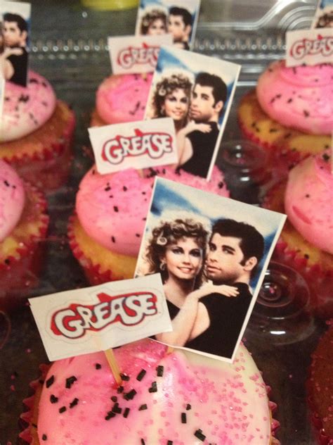 Grease theme grease printables grease decorations grease party decorations grease themed party ideas grease movie cake sock hop party grease props grease birthday cakes 50s theme party grease movie art grease backdrop pink lady grease costume grease quotes grease. Grease cupcakes | Grease themed parties, Grease party ...