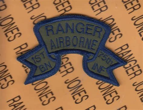 1st Bn 75th Infantry Airborne Ranger Alo Usaf Scroll Patch 1974 1984 H