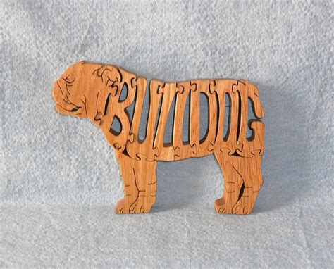 Bulldog Handmade Wooden Scroll Saw Puzzle Etsy