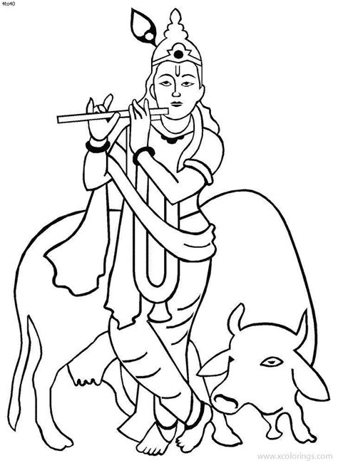 Holi Festival Cow Coloring Pages