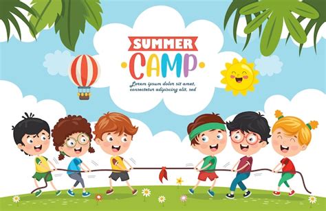 Kids Summer Camp Vector Premium Download