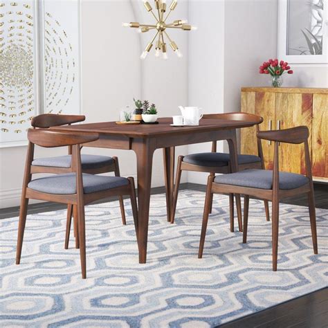The midcentury modern inspired kitchen. Millie 5 Piece Mid Century Solid Wood Dining Set | Mid ...
