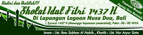 Spanduk Sholat Idul Fitri H Masjid Agung Ibnu Batutah