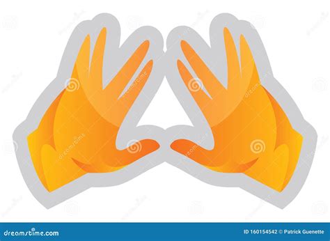 Simple Vector Illustration Of A Yellow Kohen Hands
