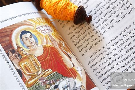 Buddhist Sacred Texts And A Stock Photo