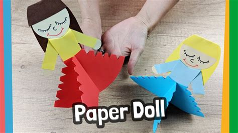 Lovely Paper Doll Craft For Kids Easy To Make At Home Youtube