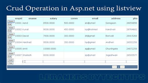 How To Make Crud Operation In Asp Net Using Listview With Sql Server