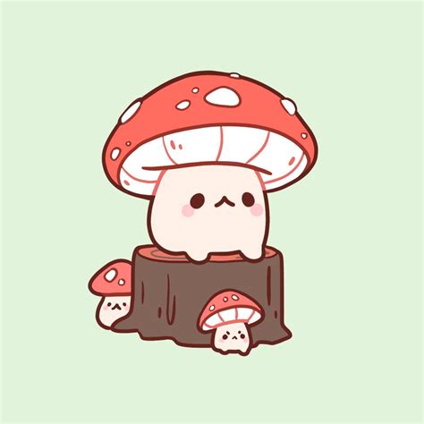 dễ thương mushroom drawing cute bức tranh nấm ấm lòng