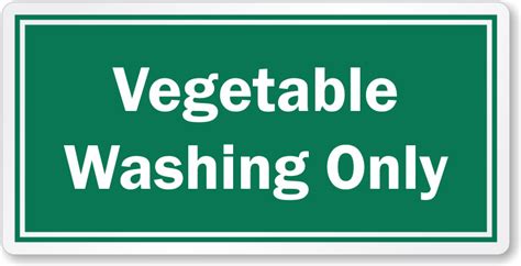 Vegetable Washing Only Label Restaurant Hygiene Label Sku Lb 2080
