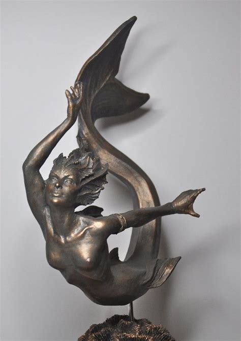 Mermaid Statue Bronze Finish Etsy In 2020 Mermaid Figurine Mermaid