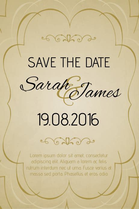 Gold Vintage Anniversary Invitation Template Postermywall