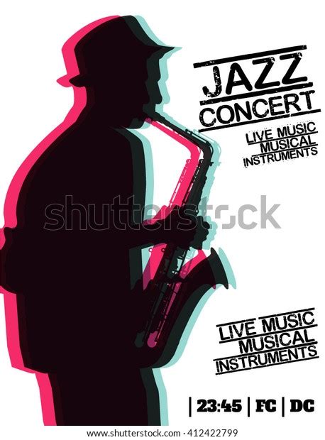 Jazz Blues Music Concert Poster Background Stock Vector Royalty Free