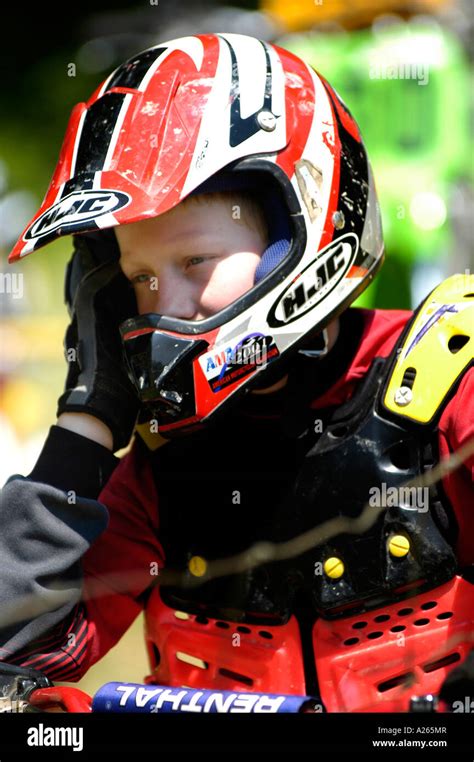 Contestants Of All Ages Compete In A Motorcycle Hill Climb Race Stock
