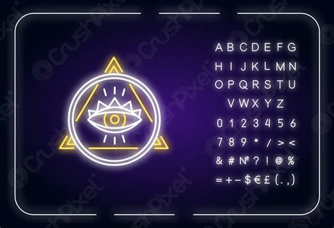 eye of providence neon light icon occult symbol all seeing stock vector crushpixel