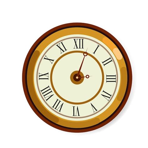 Premium Vector Vector Simple Classic Round Wall Clock Isolated On