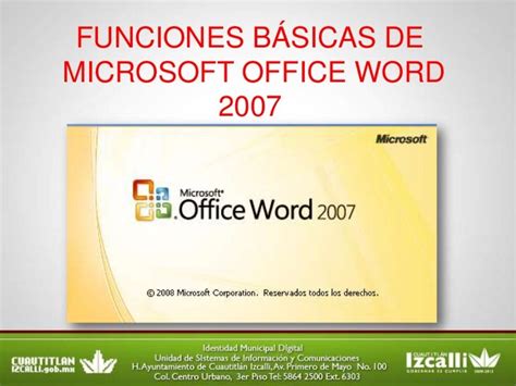 Funciones Básicas De Microsoft Word 2007