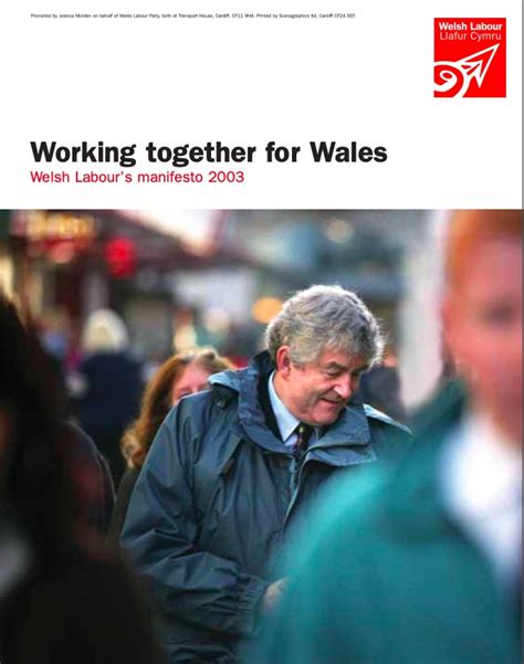 Welsh Labour Assembly Election Manifesto 2003 Working Together For Wales Deryn Manifesto