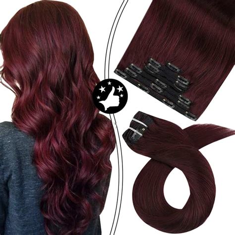 Red Hair Extensions Clip In Beauty And Personal Care