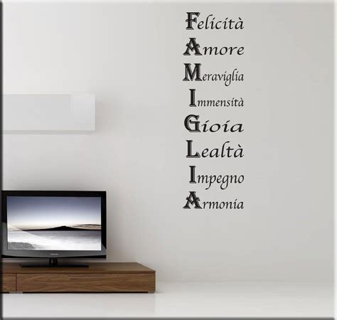 Sembra perfetto bahhhh, non voglio. EsseBi ADESIVI MURALI ACROSTICO FAMIGLIA WALL STICKERS ...