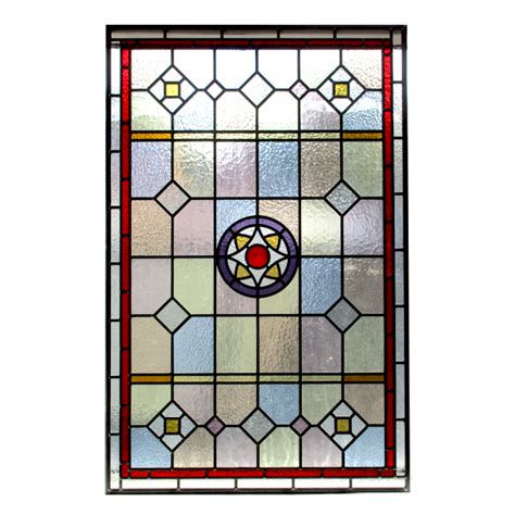 Intricate Victorian Stained Glass Panel From Period Home Style