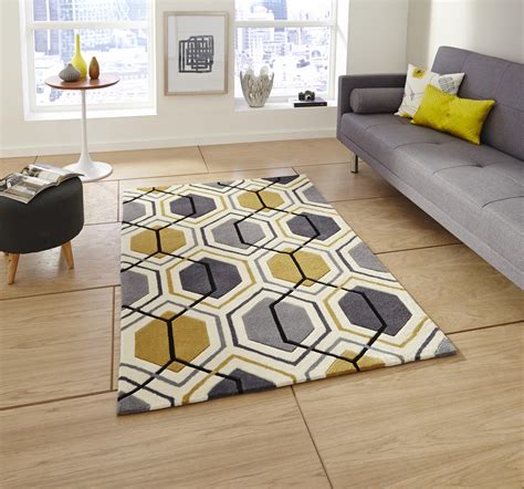 Grey And Yellow Rug