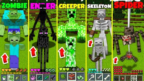 Minecraft HOW ZOMBIE ENDERMAN SKELETON SPIDER CREEPER BECOME MUTANT