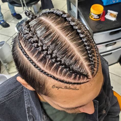 Maybe you would like to learn more about one of these? 4 manbun braids... (With images) | Mens braids hairstyles ...