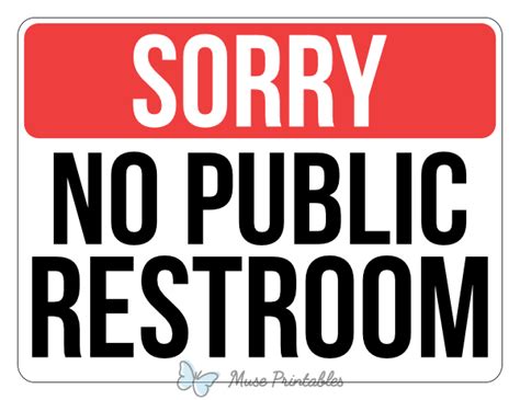 no public restroom sign printable