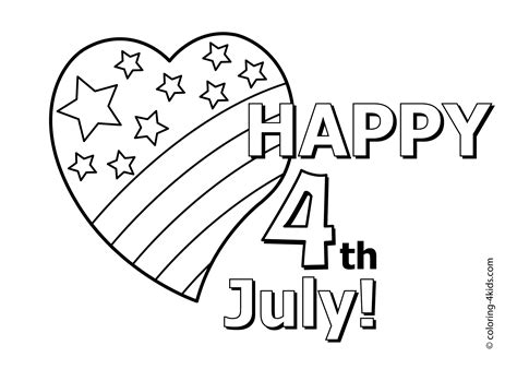 Happy 4th Of July Coloring Pages At Free Printable