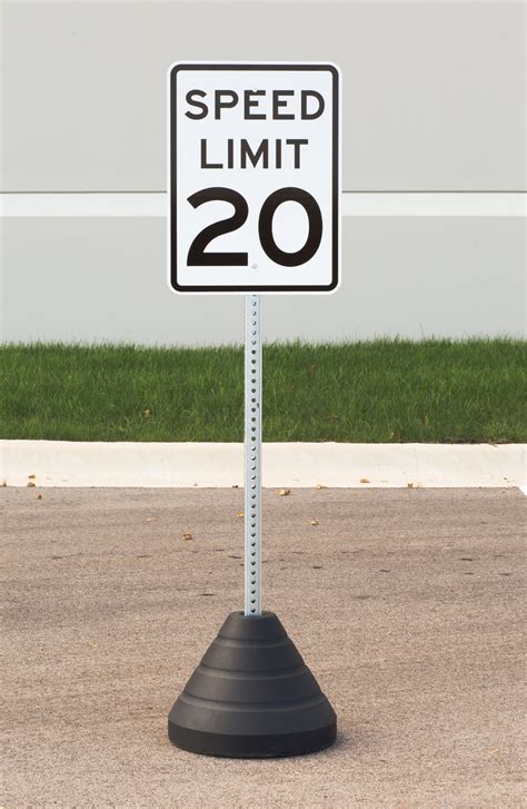 Speed Limit 20 Sign Kit With Post And Base Zing