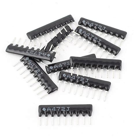 Aexit 10 Pcs Fixed Resistors 18w 47k 4700 Ohm 9 Pin Sip Bussed Single