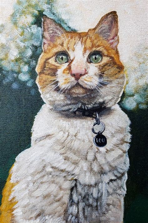 Original Pet Portrait Cat Portrait Painting On Canvas Animal
