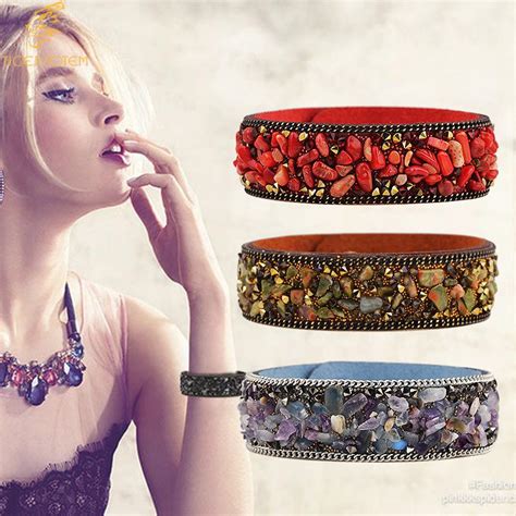 Tiger Totem Paris Fashion Woman Bangles Magnetic Clasp Leather Crystal