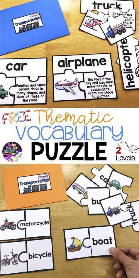 Free Thematic Vocabulary Puzzle Perfect Interactive And Hands On