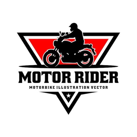 Premium Vector Biker Riding Motorcycle Illustration Logo Vector